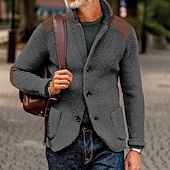 abordables suéter de la rebeca de los hombres-Hombre Pulóveres Chaqueta de Punto Vestido Suéter Chaqueta suéter Estriado Tejer Recortado De Punto Escote Chino Ropa Otoño Invierno Ejército verde Negro S M L