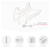economico Luci decorative-insegna luminosa al neon good times, luce al neon a led alimentata tramite usb, luce bianca calda, insegna luminosa per la decorazione della parete della stanza, bar pub della caverna dell&#039;uomo,