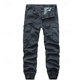 cheap Cargo Pants-Men&#039;s Cargo Pants Joggers Tactical Pants Trousers Buttons Multi Pocket Elastic Cuff Plain Wearable Outdoor Daily Camping &amp; Hiking Fashion Classic Black Wine
