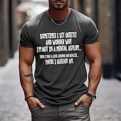 abordables T-shirt graphique pour hommes-Homme Lettre Impressions Graphiques T-shirt T-shirt graphique Coton Manche Courte Graphique Chemise Noir Vert Véronèse Bleu de minuit T-shirt confortable Extérieur Rue Vêtements de créateurs de mode