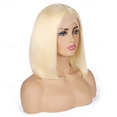 levne Paruky z přírodních vlasů se síťkou ofina-613 blond rovná paruka 13x4 průhledná krajka přední krátké paruky bob lidské vlasy nosit krajkové přední paruky