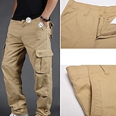 economico Pantaloni cargo-Per uomo Pantaloni cargo Pantaloni tattici Pantaloni Pantaloni da escursione Bottoni Multi tasca Liscio Indossabile Esterno Giornaliero Campeggio e hiking Di tendenza Classico Grigio verde Verde