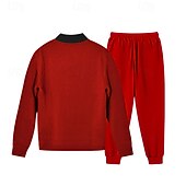preiswerte einfache Trainingsanzüge-Herren Trainingsanzug Jogginganzug Sweatshirt mit durchgehendem Reißverschluss Marineblau Stehkragen Einfach 2 teilig Täglich Sport &amp; Outdoor Ferien Polyester Streetwear Basic Lässig Frühling &amp; Herbst