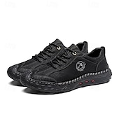 cheap Men&#039;s Sneakers-Men&#039;s Brown Faux Leather Casual Shoes with Handcrafted Stitching and Durable Rubber Sole for Outdoor Activities