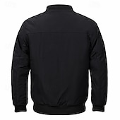 abordables Manteaux &amp; vestes-Homme Veste légère Bomber Coupe-vent Veste décontractée du quotidien Vacances Chaud Poche Automne hiver Plein Mode Classique Col Mao Normal Noir Vert Véronèse Bleu de minuit Gris Veste