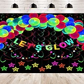 זול שטיחי קיר של Blacklight-blacklight שטיח uv תגובתי זוהר בחושך זוהר מסיבת ניאון רעיונות מסיבת זוהר מקלות מסיבה תלוי שטיח קיר אמנות קיר ציור קיר לחדר שינה בסלון