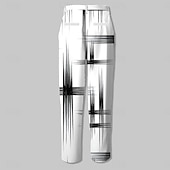 billiga Smal-Herr Geometrisk Kostymbyxor Medium Midja Business Casual Formell Vardag Ficka Sommar Vår Svartvit