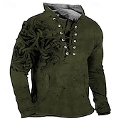 economico Felpe 3D da uomo-Per uomo Stampe astratte Felpa Maglione Manica lunga Felpa Colletto Mao Streetwear Originale Essenziale Stampa 3D Sportivo Informale Giornaliero Lacci Primavera &amp; Autunno