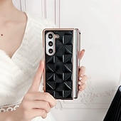 Недорогие Чехлы для Samsung-телефон Кейс для Назначение SSamsung Galaxy Z Fold 5 Z Fold 4 Z Fold 3 Кейс на заднюю панель Защита от удара броня Покрытие ПК Кожа PU