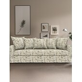 baratos Cobertura de Sofa-Capa de Sofá Floral 100% Algodão com Almofada de Algodão