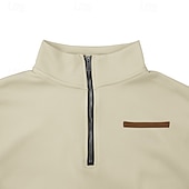 cheap Basic Sweatshirts-Men&#039;s Sweatshirt Polar Fleece Quarter Zip Sweatshirt Apricot Black White Wine Red Half Zip Plain Sports &amp; Outdoor Daily Holiday Streetwear Basic Casual Fall &amp; Winter Clothing Apparel Hoodies