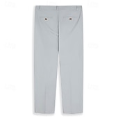 economico Attività commerciale-Per uomo Pantaloni di lino Pantaloni estivi Bottoni Tasca frontale Gamba dritta Liscio Comfort Traspirante Informale Giornaliero Per eventi Di tendenza Essenziale Nero Bianco