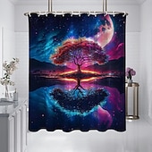 abordables Rideaux de Douche-Rideau de douche avec crochets 180cm*180cm(70&quot;*70&quot;) polyester lavable imperméable motif paysage peinture à l&#039;huile Van Gogh Arbre de Vie