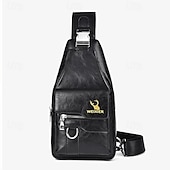 levne Pánské tašky-pánská hnědá crossbody kabelka z umělé kůže s mnoha kapsami na zip a nastavitelným popruhem, stylová a funkční pro každodenní použití