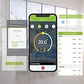 abordables Appareils électroménagers-Thermostat programmable pour contrôle du chauffage de l&#039;eau, maison intelligente, écran LCD à affichage négatif, thermostat d&#039;ambiance rond avec wifi