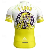 abordables Maillots pour hommes-Homme Maillot Velo Cyclisme Manche Courte Cyclisme Tee-shirt Maillot avec 3 poches arrière VTT Vélo tout terrain Respirable Séchage rapide Conception anatomique Mèche Jaune Rouge Bleu Bande dessinée