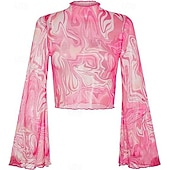 economico Cime-Retrò Vintage Anni &#039;70 Disco Crop Top Hippie Stampa Per donna Giorno dei Re Mascherata Festa / Sera Parata dell&#039;Orgoglio Mese dell&#039;orgoglio Adulti Top