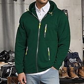 cheap Basic Sweatshirts-Men&#039;s Hoodie Full Zip Hoodie Fleece Hoodie Tactical Black White Wine Navy Blue Royal Blue Hooded Plain Zipper Pocket Sports &amp; Outdoor Daily Holiday Polyester Streetwear Cool Casual Spring &amp; Fall
