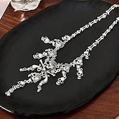 baratos Colares-Gargantilhas cromada Mulheres Punk Moda Personalizada Geométrico Forma Geométrica Colar Para Festa dia das Bruxas Bandagem