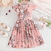 cheap Casual Dresses-Easter Girls&#039; 3D Flower Dress Sleeveless Summer Vacation Daily Holiday Princess Beautiful Sweet Kids 4-12 Years Casual Dress A Line Dress Midi Regular Fit