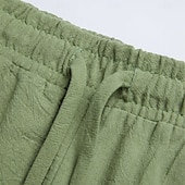 baratos Feriado-Homens Calças Calça verão Calças largas Calças de praia Calça casual Com Cordão Bolso frontal Perna reta Tecido Conforto Macio Comprimento total Ioga Feriado Praia Moda Havaiana Preto Branco