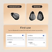 abordables Écouteurs Bluetooth sans fil-Écouteurs véritablement sans fil K20 TWS avec clip d&#039;oreille Bluetooth 5.3 stéréo de sport à chargement rapide pour Apple Samsung Huawei Xiaomi MI Yoga Fitness Gym Workout téléphone mobile