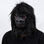 Недорогие Маски-Королевство планеты обезьян King Kong Карнавальная маска Маски Полная голова Взрослые Муж. Жен. Страшный костюм Выступление Для вечеринок Хэллоуин Карнавал Легкий карнавальный костюм