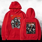 levne Mikiny s kapucí-předvečer Všech svatých Výkřik Ghostface Kostlivec Kapuce Tisk Přední kapsa Grafika Pro Pro páry Pánské Dámské Dospělé předvečer Všech svatých Karneval Plesová maškaráda Horká ražba předvečer Všech