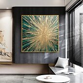 preiswerte Abstrakte Gemälde-Gold Ölgemälde handgemalt großes pastoses Wandbild Ölgemälde Leinwand - Palettenmesser Kunst strukturiertes abstraktes Gemälde - moderne Wandkunst für Wohnzimmer
