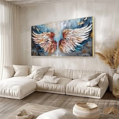 cheap Animal Paintings-Mintura Handmade Abstract Wings Oil Paintings On Canvas Wall Art Decoration Modern Abstract Feather Picture For Home Decor Rolled Frameless Unstretched Painting