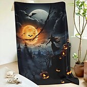 levne Halloween ložnice-halloweenská dekorace čarodějnická deka - měkký a příjemný fleece s okouzlujícím čarodějnickým designem - ideální pro přidání strašidelného nádechu do vašeho domova - vysoce kvalitní a odolná látka