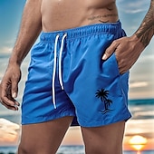 baratos calções de banho e calções de surf-Homens Calção Justo de Natação Shorts de Natação Bermuda de Surf Bolsos com forro de malha Cintura elástica Calção Desportos e Ar livre Praia Piscina Secagem Rápida Leve Macio Natação Praia Moderno
