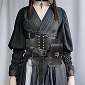 cheap Accessories and More-Medieval Renaissance Waist Belt Men&#039;s Women&#039;s Celtic Pirate Halloween Carnival Performance LARP Adults&#039; Belt Sscabbard Magic Bottle