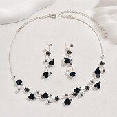 voordelige Sieradensets-Sieradenset 3 stuks Legering Oorbellen Kettingen Dames Elegant Vintage Modieus meetkundig Bloemvorm Geometrische vorm Sieraden set Voor Bruiloft Feest Vuosipäivä