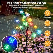 economico Luci paesaggistiche-luci solari da giardino esterne 20 led luci decorative solari a forma di loto 8 modalità di illuminazione luci solari impermeabili per esterni luci solari da giardino per prato (colorate) 1/2 pezzi