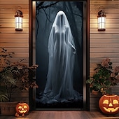billige Halloween dekorasjon-halloween dørdekorasjoner halloween dørdeksler zombie brud dør billedvev dør gardin dekorasjon bakteppe dør banner for inngangsdør gårdshus ferie fest dekor forsyninger