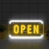 preiswerte Neon-LED-Beleuchtung-Neonschild „Open“ von LED, Neonschild „Open“ für Unternehmen, Wandleuchte, Kunstdekor, neuartige Neonlampen für die Nacht, Stromversorgung über USB-Kabel, für Bars, Geschäfte, Cafés, Hotels,