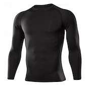 baratos Camisetas e Regatas de Corrida-Homens Camisetas Compressão Camisa Atlético camisa de ginástica Camisa Fitness Patchwork Manga Longa Camiseta Casual Roupa Esportiva Outono Respirável Secagem Rápida Alta elasticidade Treino de