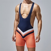 levne Pánské šortky, punčocháče a kalhoty-Pánské Wrestling Suit Kombinéza pro tvarování postavy Stahovací spodní prádlo Prodyšné Rychleschnoucí High Stretch Léto Jaro Polyester Venkovní Chůze Běhání Oranžová Zelená