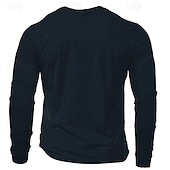 baratos Camiseta gráfica masculina-Homens Texto / Número Camiseta Camisa de manga longa 100% Algodão Manga Longa Gráfico Camisa Cinza Urze Claro Preto Vinho Camiseta confortável Férias Rua Roupas de estilistas