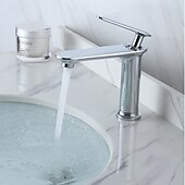 economico Rubinetti per lavandino bagno-Lavandino rubinetto del bagno - Classico Galvanizzato Esterno Una manopola Un foroBath Taps