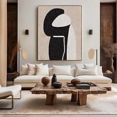 voordelige Stillevens schilderijen-met de hand geschilderde abstracte zwarte schilderijen met de hand geschilderde abstracte zwarte schilderijen op canvas rijke textuur acrylverf moderne muurkunst handgeschilderde kunstwerken voor