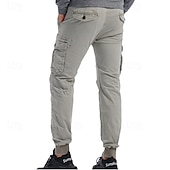 cheap Cargo Pants-Men&#039;s Cargo Pants Joggers Tactical Pants Trousers Elastic Waist Multi Pocket Elastic Cuff Plain Wearable Outdoor Daily Camping &amp; Hiking Fashion Classic Black Wine