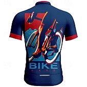 levne Pánské dresy-Pánské Cyklodres Krátký rukáv Kolo Tričko Dres se 3 zadními kapsami Horská cyklistika Prodyšné Rychleschnoucí Anatomický design Odvod Námořnická modř Modrá Grafika Sportovní Oblečení