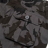 cheap Outdoor-Men&#039;s Cargo Shorts Baggy Shorts Multi Pocket 6 Pocket Camouflage Breathable Knee Length Sports Outdoor Streetwear Casual Black Blue