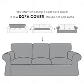 baratos Cobertura de Sofa-Capa de Sofá 3 Lugares Capa de Sofá Ektorp com 3 Capas de Almofadas e 3 Capas de Encosto Slipcover Washable Cor Bordô Ektorp Protetor de Móveis