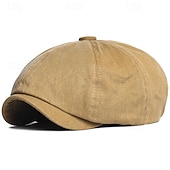 economico Cappelli da uomo-Per uomo Cappello basco Cappello Ascot Cappello da strillone Nero Marrone Cotone Di tendenza Informale Strada Giornaliero Liscio Regolabile Crema solare Traspirante