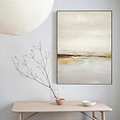 preiswerte Landschaftsgemälde-großes Gemälde handgemachtes abstraktes Ölgemälde handgemalt beige Gemälde handgemachtes Wabi Sabi Kunstwerk Ölgemälde handgemalt strukturiertes Ölgemälde beige Ölgemälde modernes Dekor