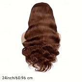 abordables Perruques à dentelle 360-Perruque en dentelle 360 cheveux humains brun clair 4# perruque en dentelle ondulée 150% densité 12-30 pouces