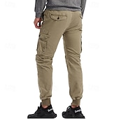 cheap Cargo Pants-Men&#039;s Cargo Pants Joggers Tactical Pants Trousers Elastic Waist Multi Pocket Elastic Cuff Plain Wearable Outdoor Daily Camping &amp; Hiking Fashion Classic Black Wine